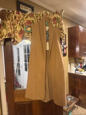 Joie Camel Sleeveless Open Front Wool Blend Vest